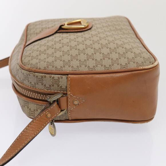 CELINE Macadam Canvas Shoulder Bag Beige Gold - Picture 5 of 12